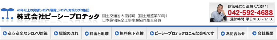 2008  11月 | シロアリ駆除やシロアリ対策ならピーシープロテックへ