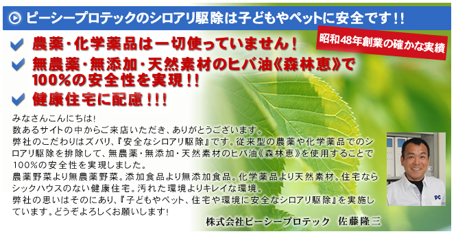 ピーシープロテックはこんな会社です|シロアリ駆除、シロアリ対策ならピーシープロテック － 東京 神奈川 埼玉