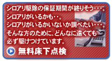 無料床下点検|シロアリ駆除、シロアリ対策ならピーシープロテック － 東京 神奈川 埼玉